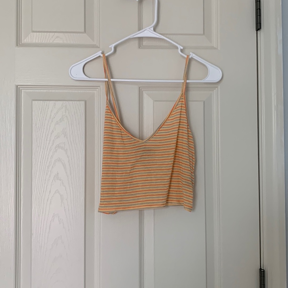 Urban Outfitters Orange, Blue, and Red Striped Tank Top